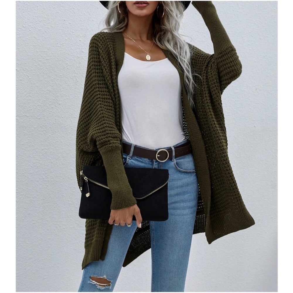 Cozy Dolman Sleeve Open Front cardigan - Picture 6 of 8